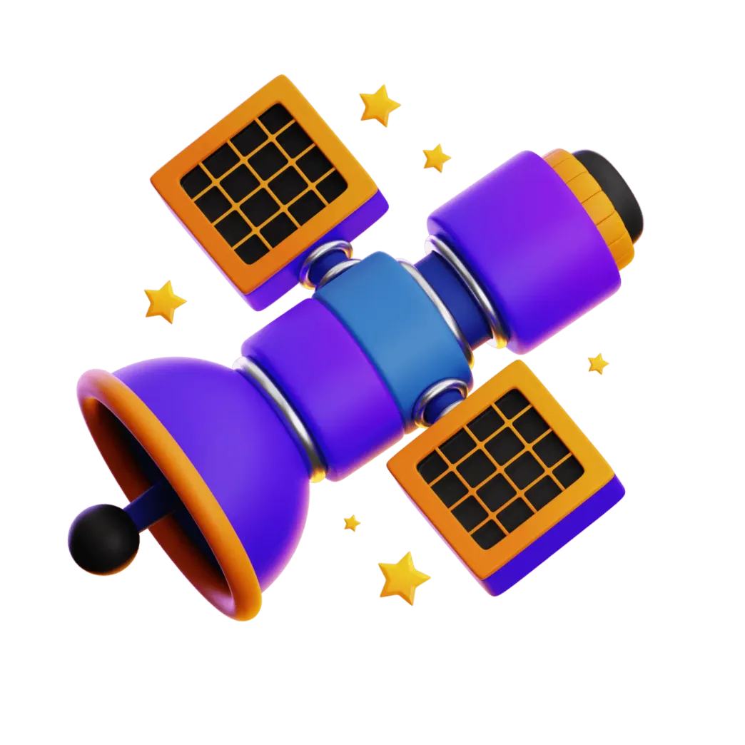A purple satellite